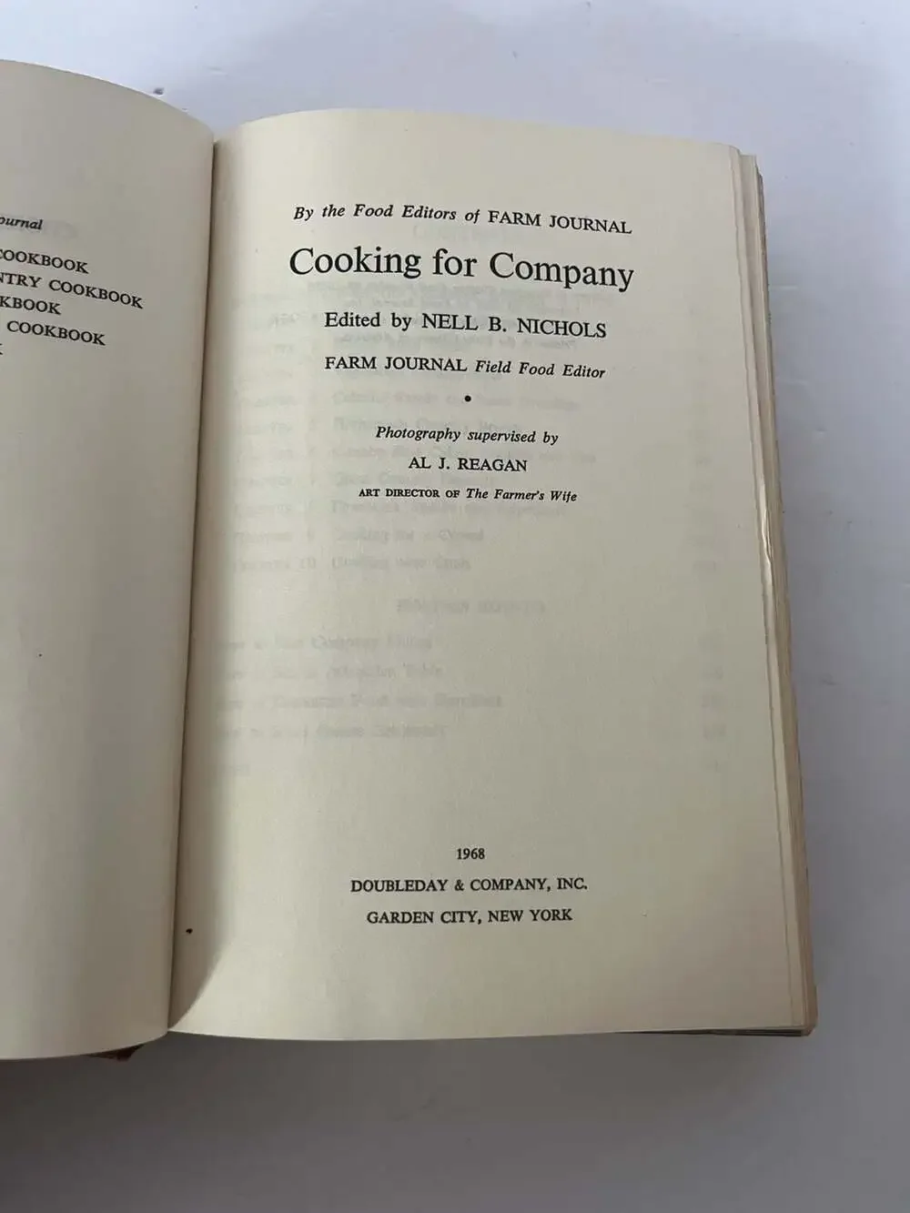 Cooking for Company by Farm Journal, Edited by Nell B. Nichols (1968)